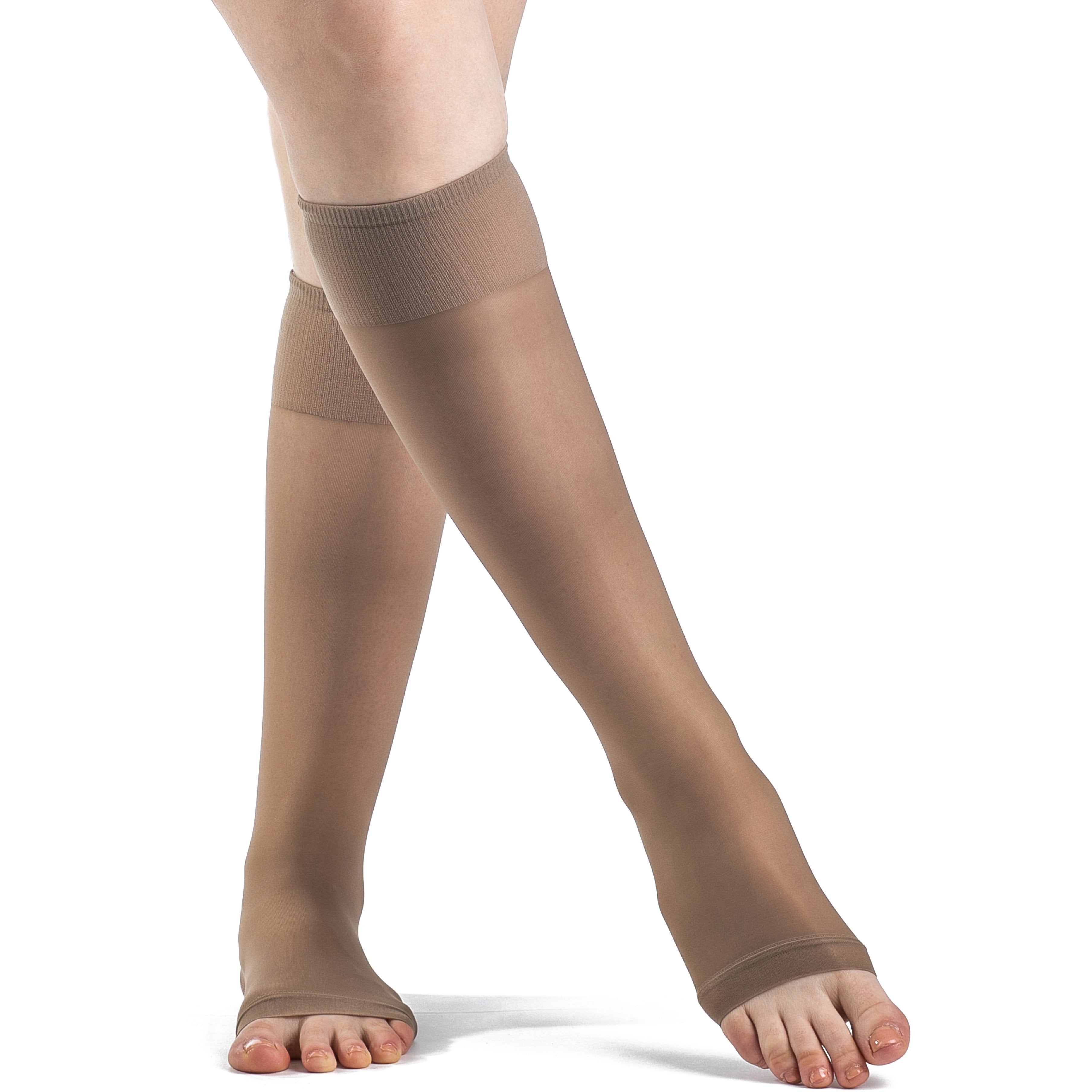 Women's Knee High, Open Toe, 15-20 mmHg