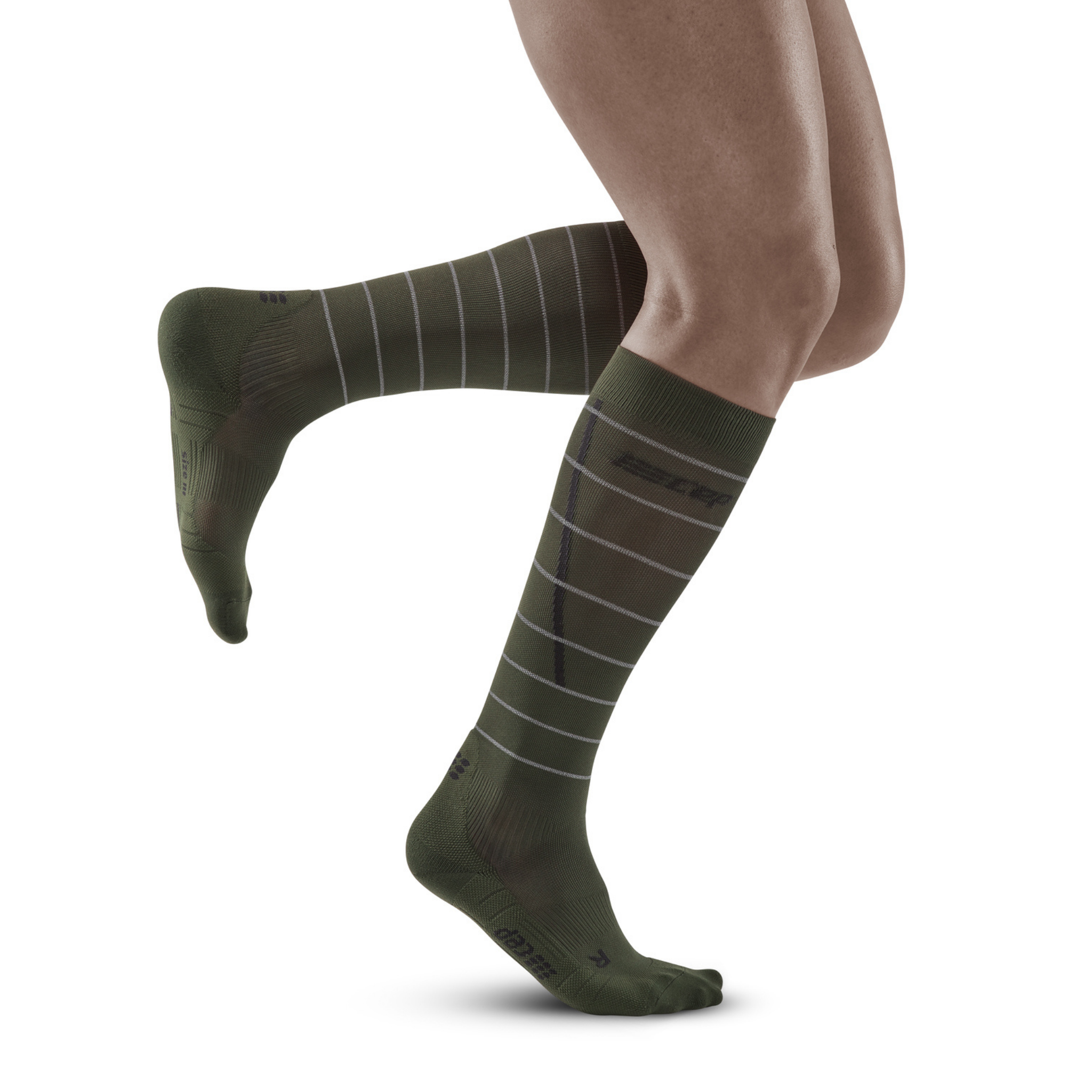 CEP Men's Reflective Compression Socks Mid Cut, neon yellow