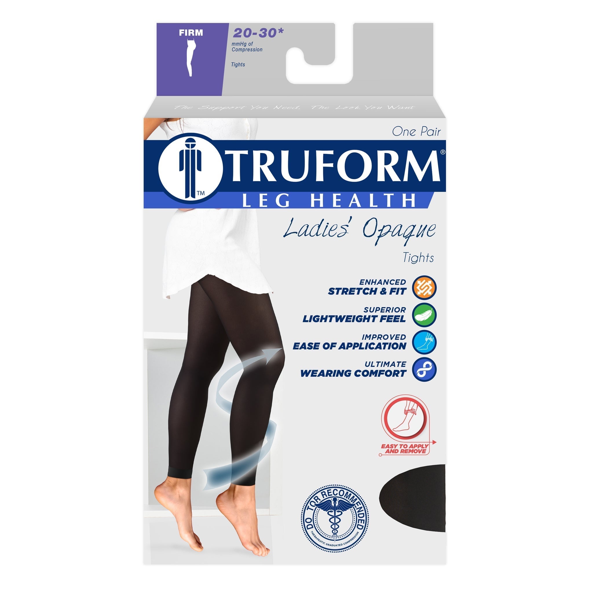 Truform Ladies' Opaque Tights 20-30 mmHg, Box