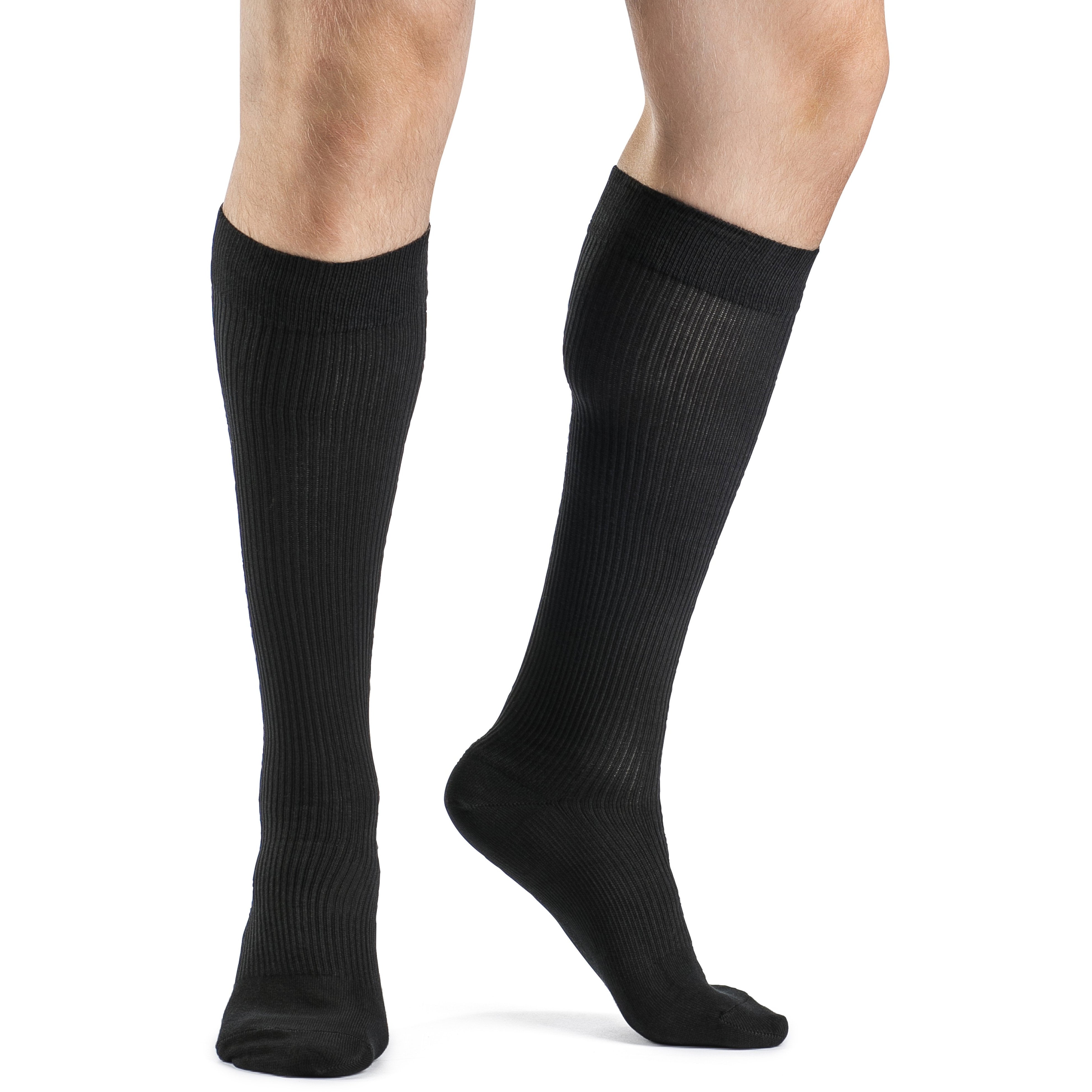Sigvaris Casual Cotton Men's 15-20mmHg Knee High, Black