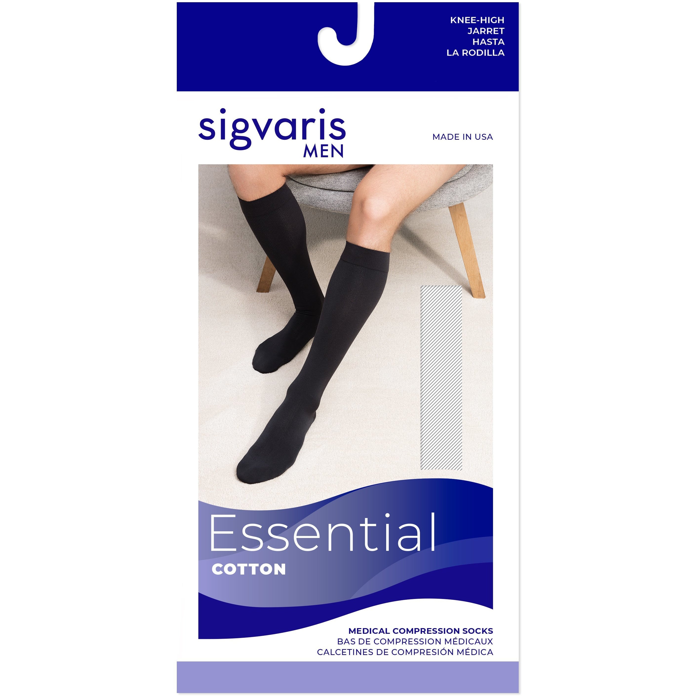 Sigvaris Cotton Men's 30-40 mmHg Knee High