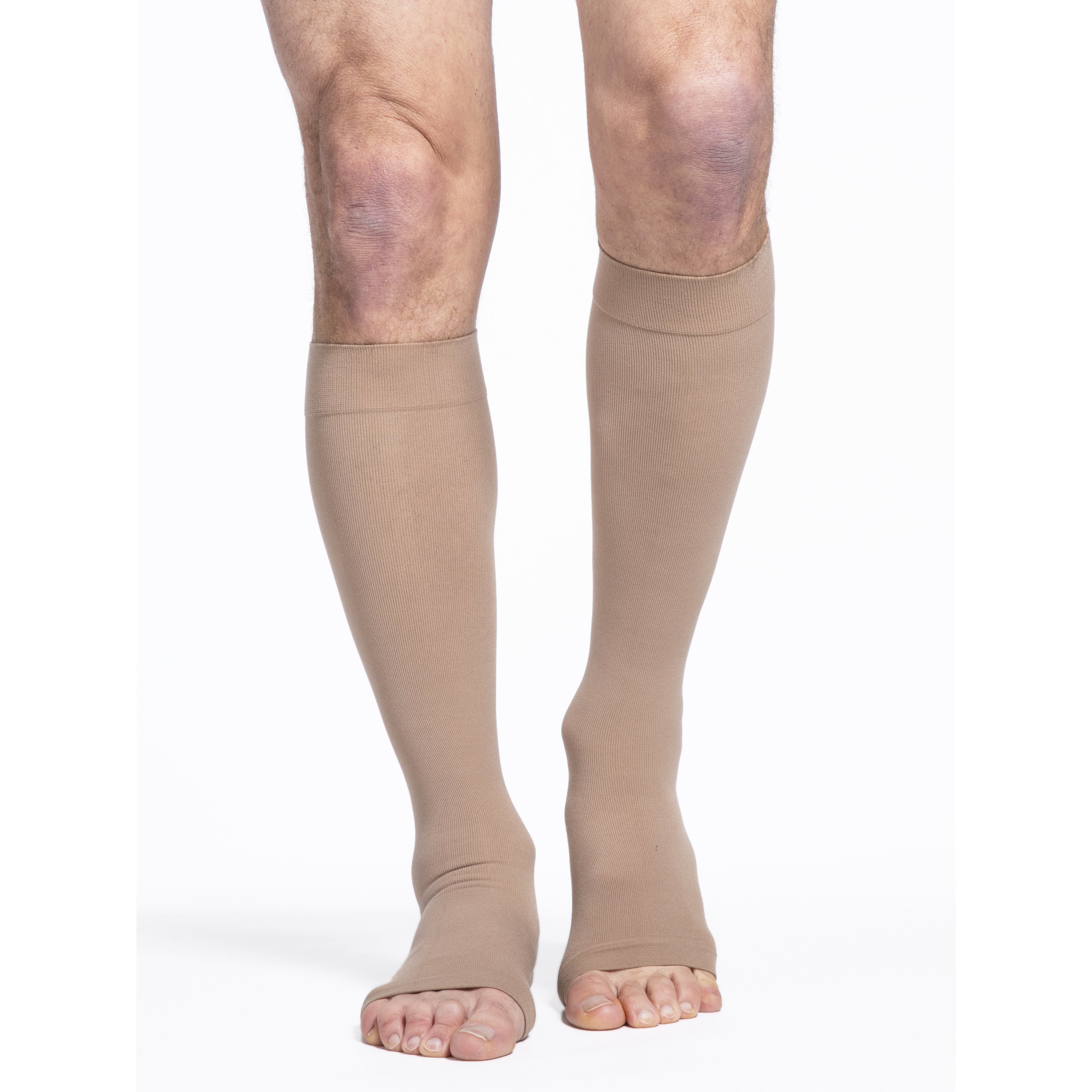 Sigvaris Cotton 20-30 mmHg OPEN TOE Knee High, Light Beige