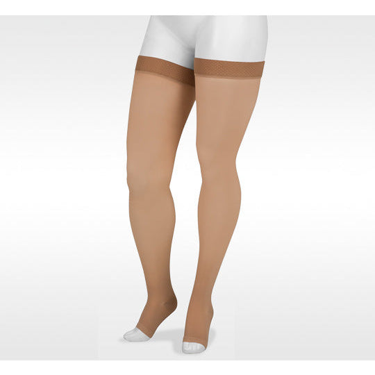 Juzo Basic Thigh High 30-40 mmHg, Open Toe, Beige