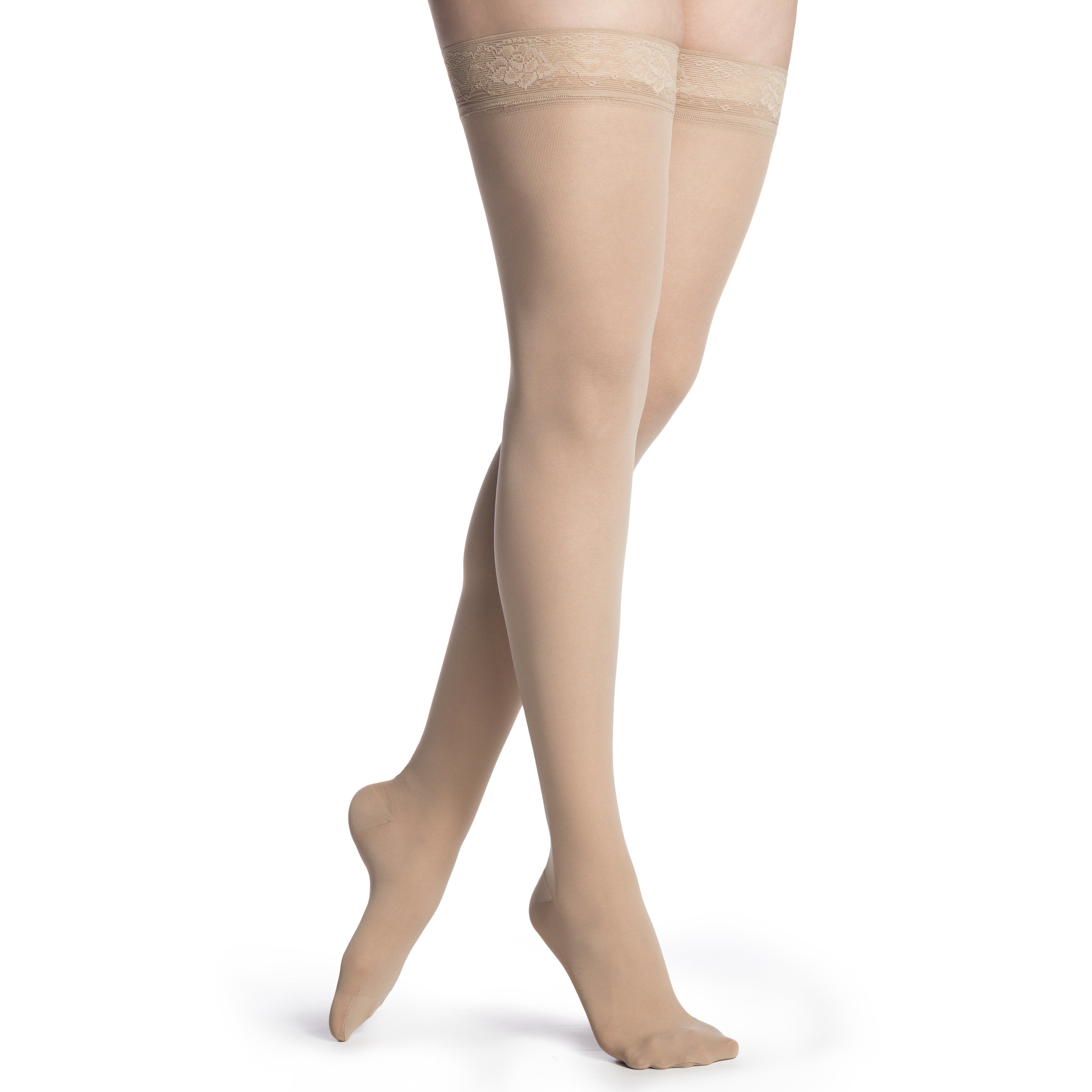 Sigvaris Medium Sheer Women's 20-30 mmHg Thigh High, Honey