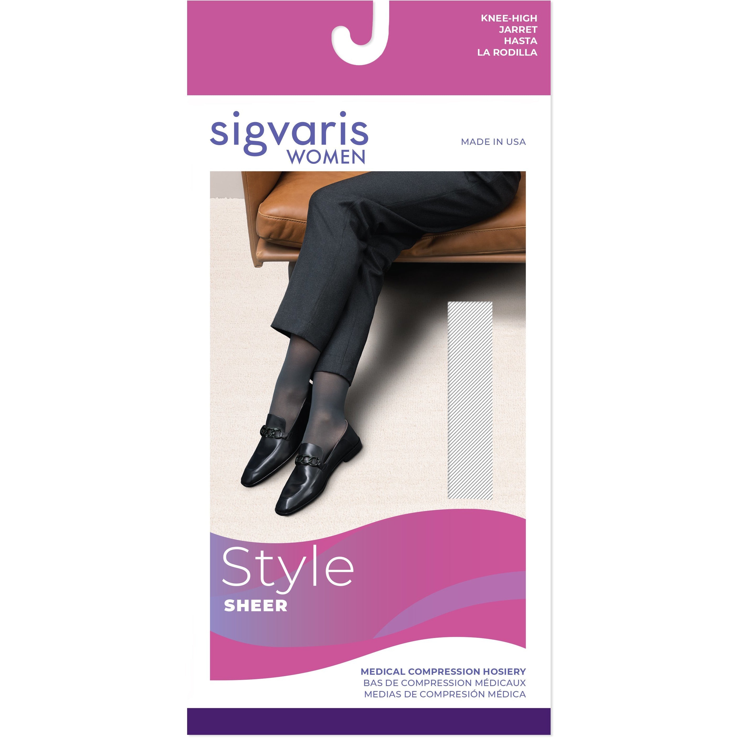 Sigvaris Sheer Women's 20-30 mmHg OPEN TOE Knee High