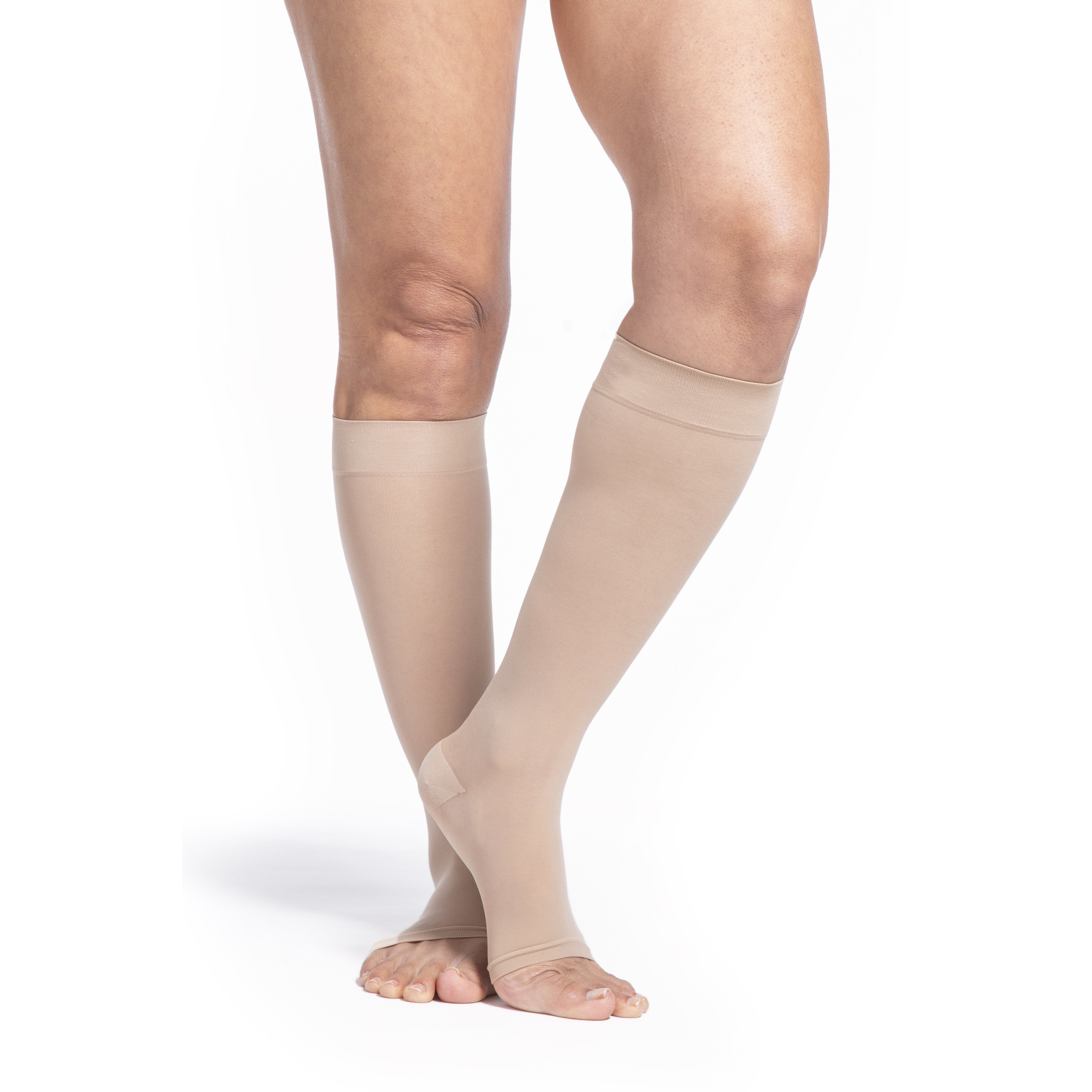 Sigvaris Sheer Women's 20-30 mmHg OPEN TOE Knee High, Honey