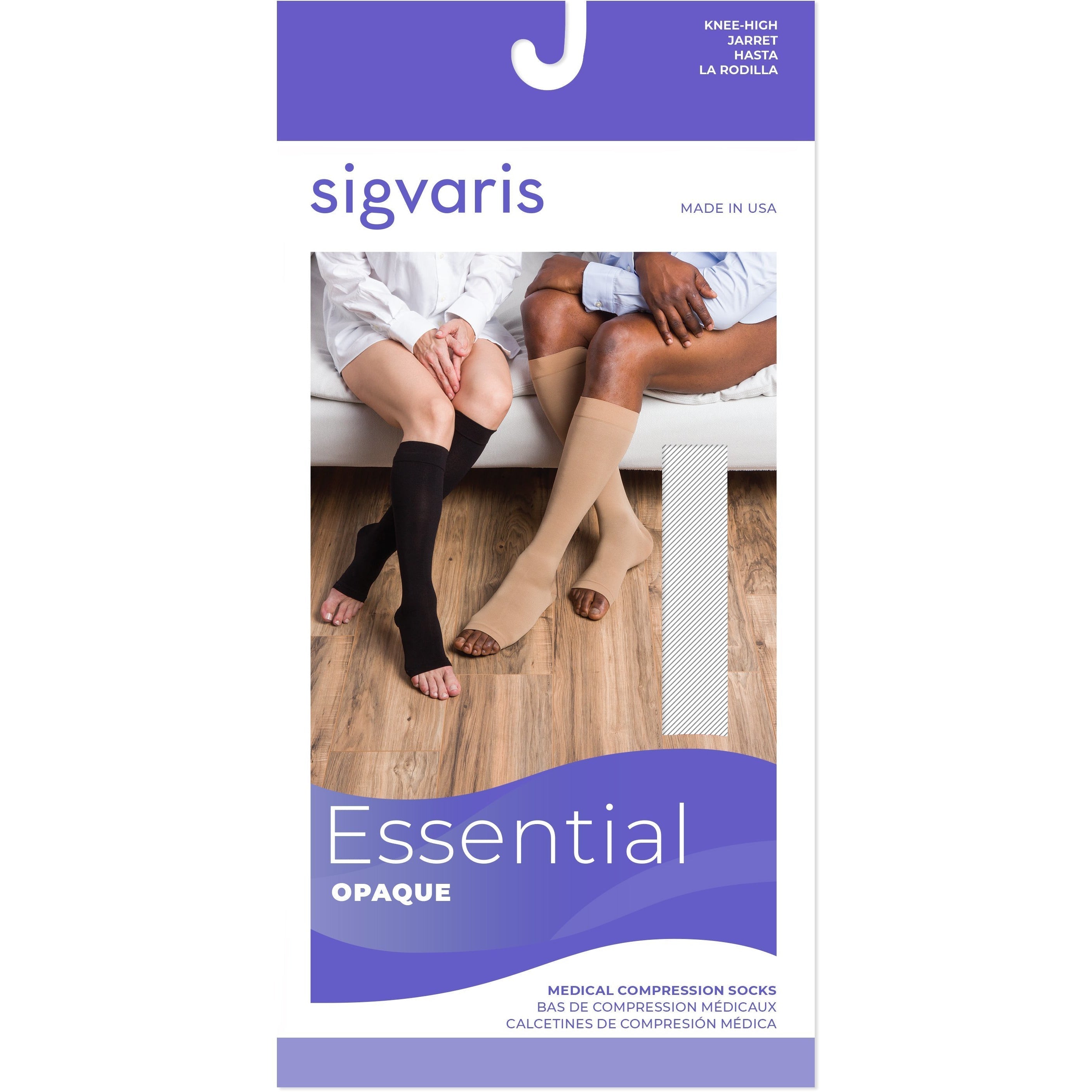 Sigvaris Opaque 30-40 mmHg OPEN TOE Knee High