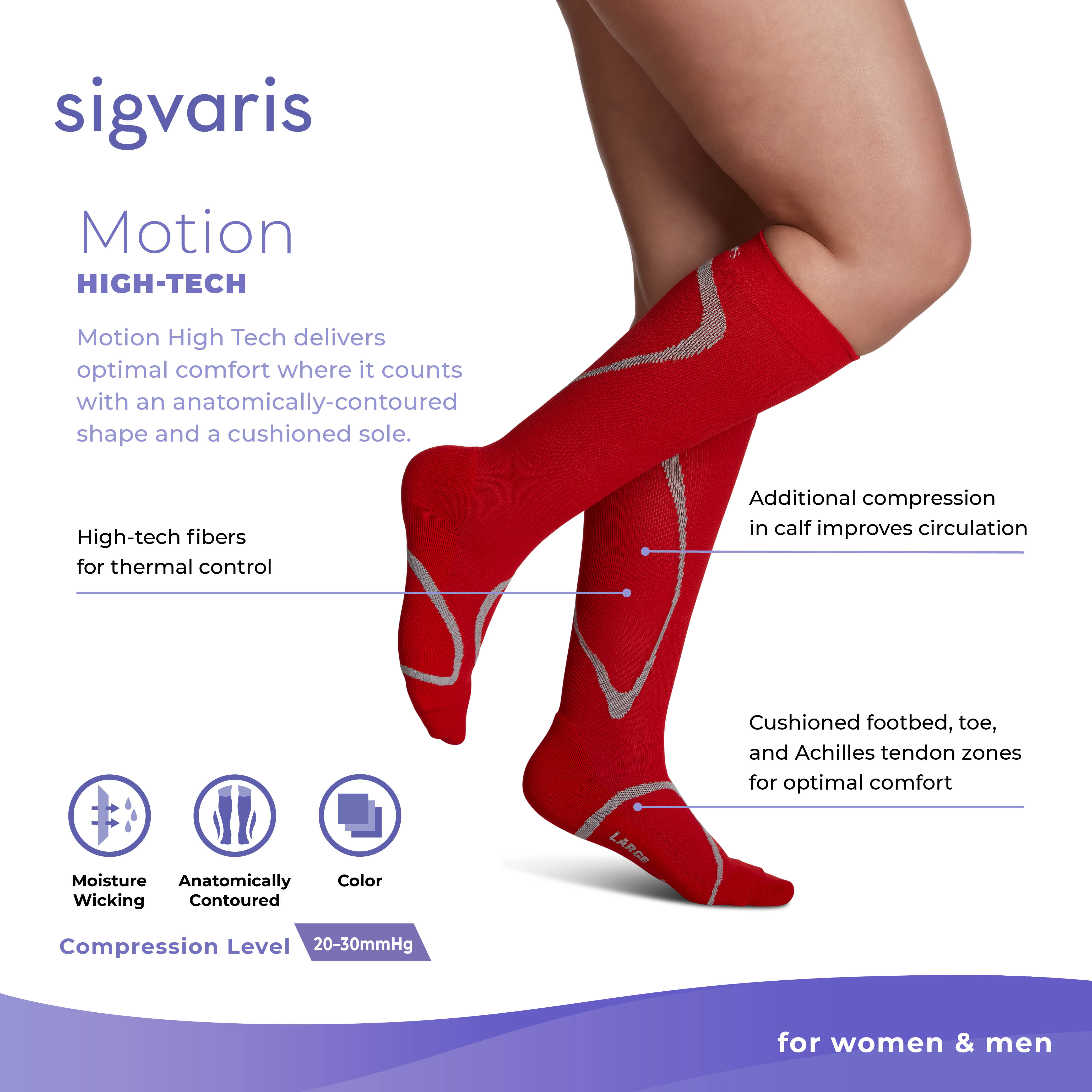 Sigvaris High Tech 20-30 mmHg Knee High Features