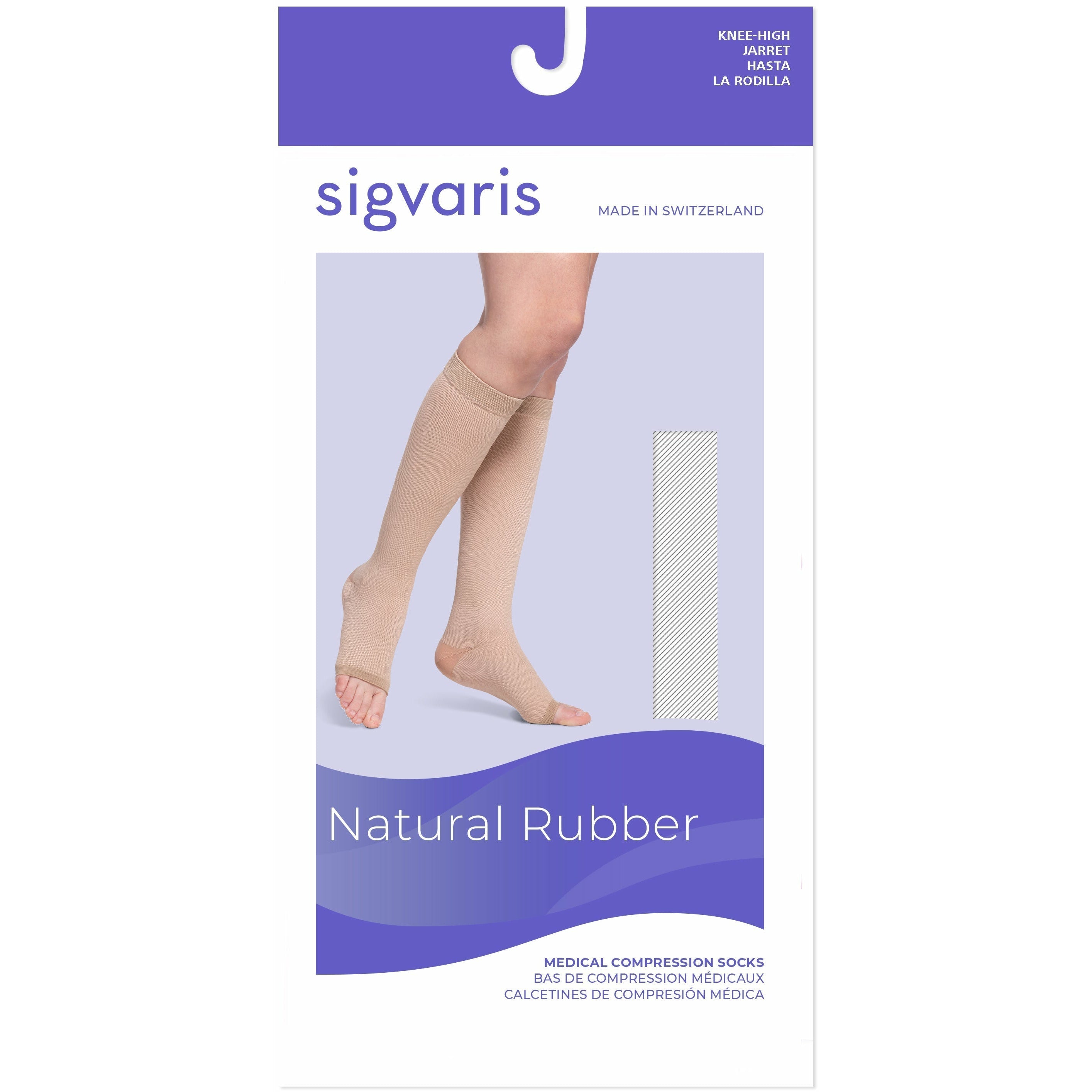 Sigvaris Honey Rubber 50-60 mmHg OPEN TOE Knee High, Box