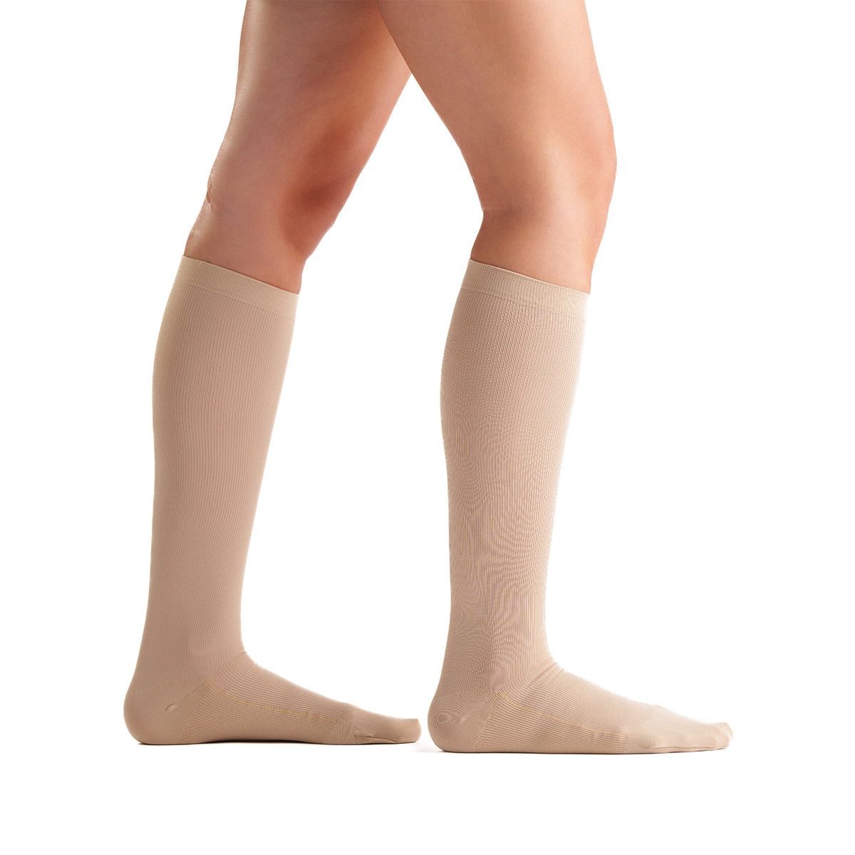 EvoNation Copper Sole Women's 20-30 mmHg Knee High, Tan