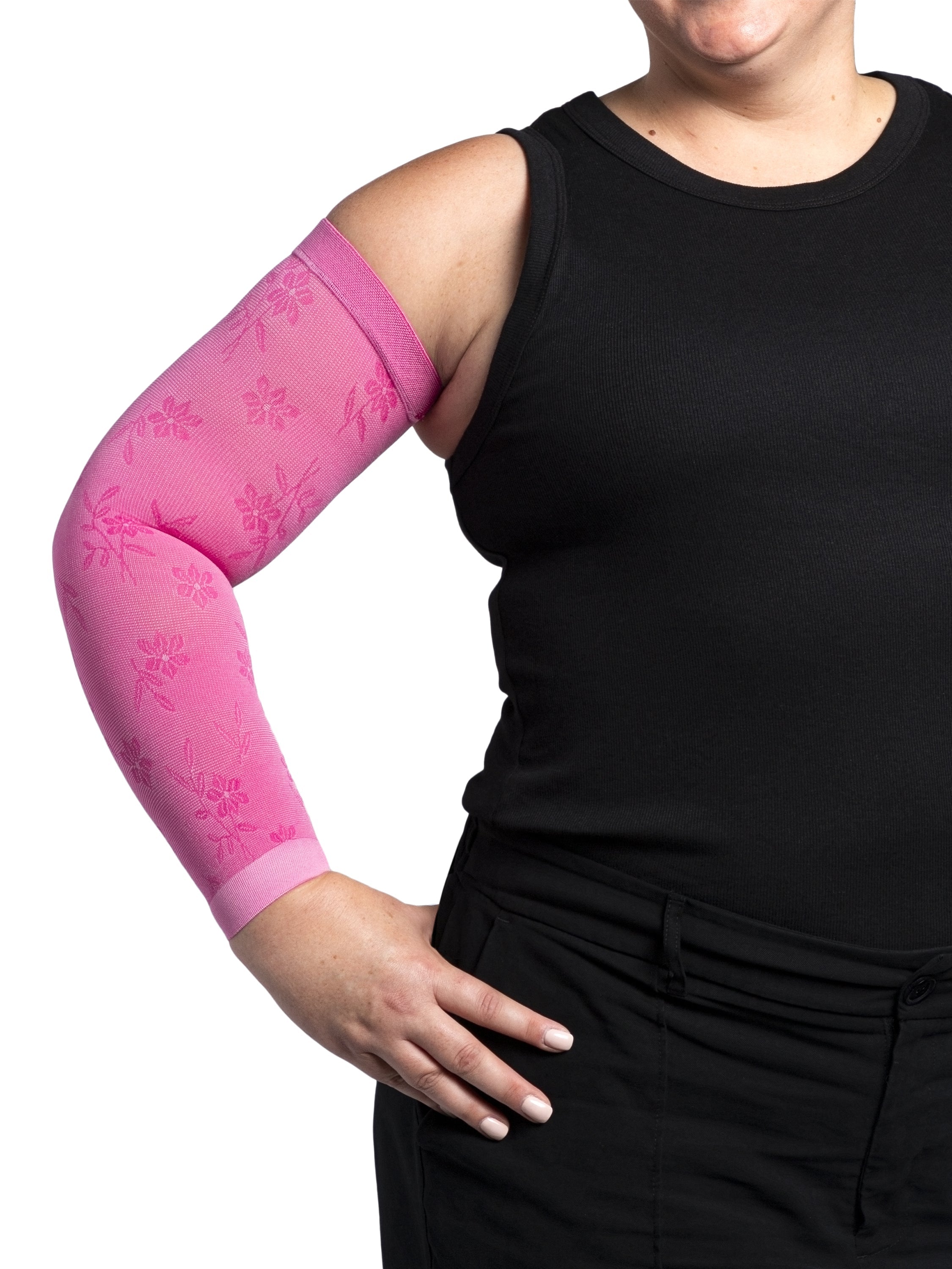 Sigvaris Secure Lite Armsleeve 15-20 mmHg, Dusty Rose Floral