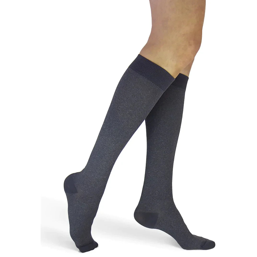 Sigvaris Microfiber Patterns Women's 20-30 mmHg Knee High, Graphite Heather