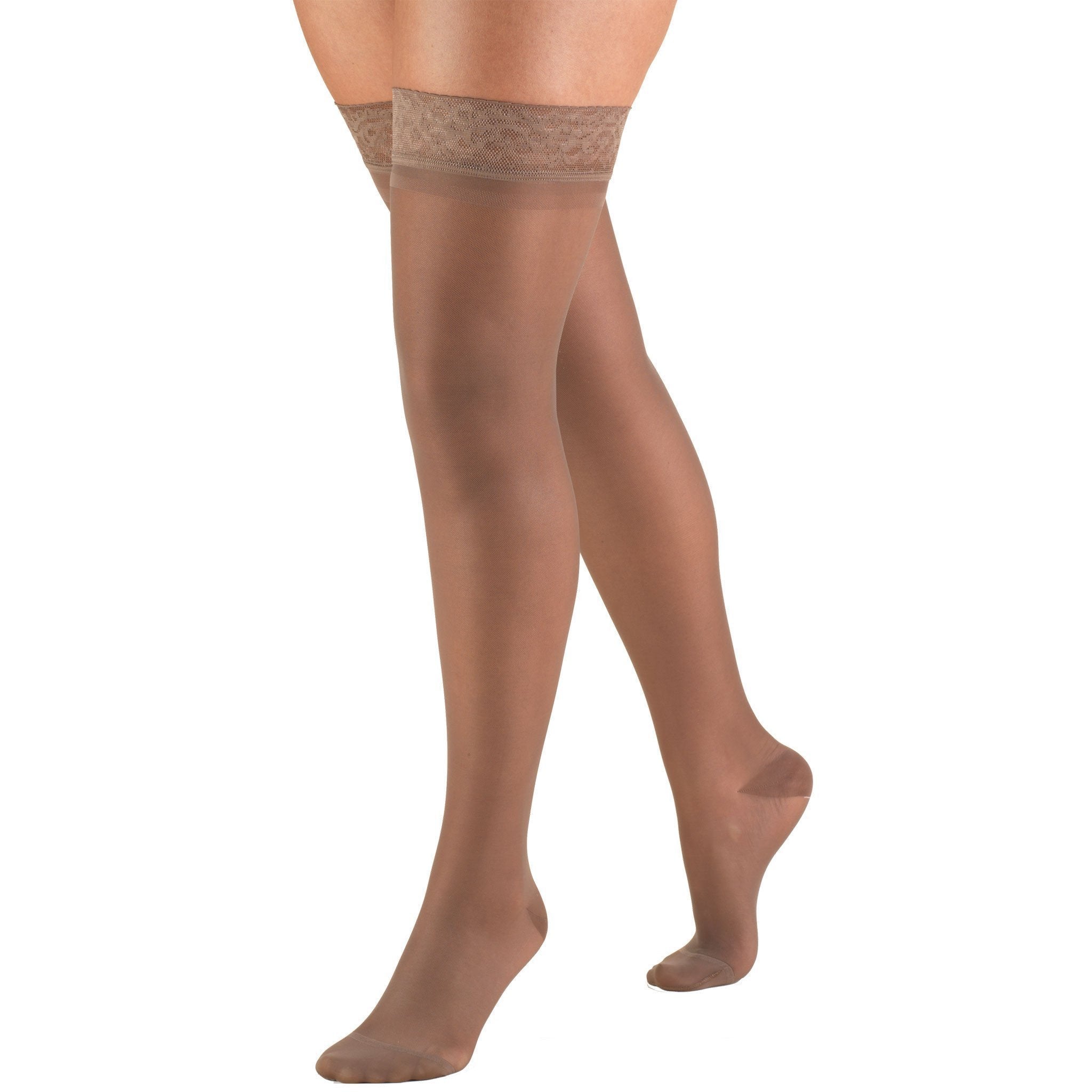 Truform Lites Women's 15-20 mmHg Thigh High, Taupe