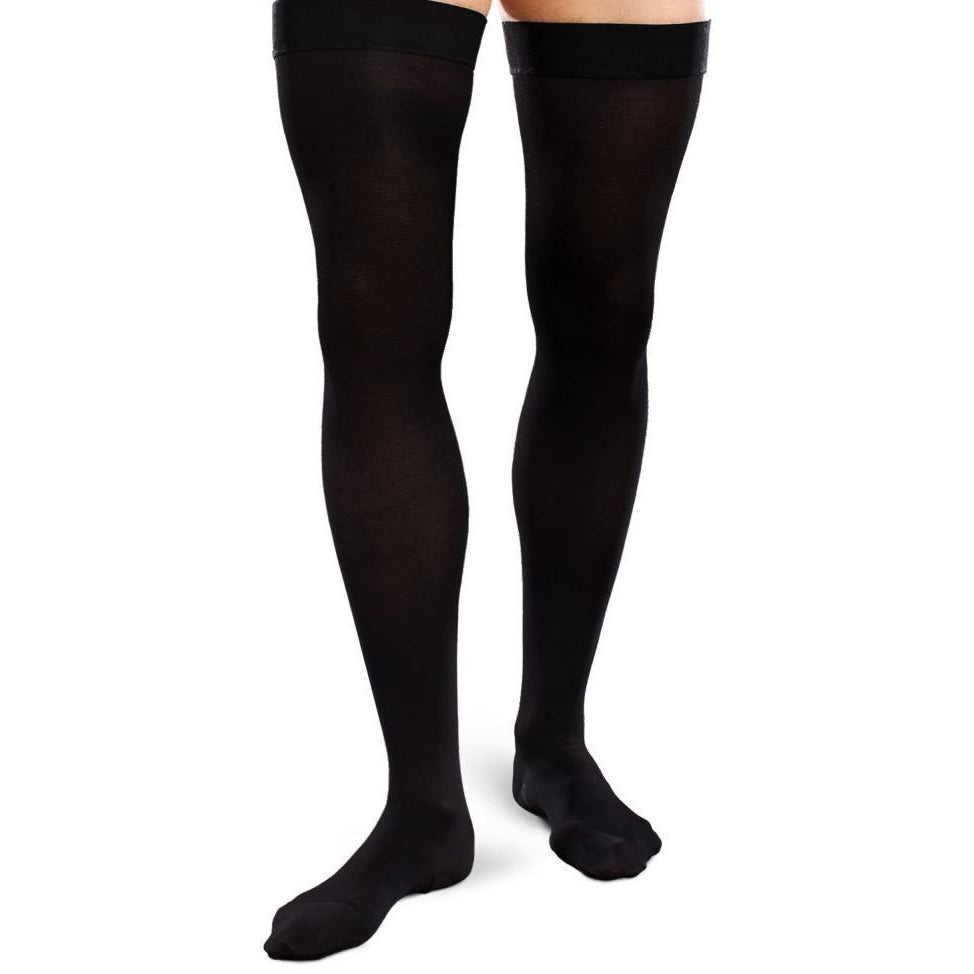 Therafirm Ease Opaque Men's 15-20 mmHg Thigh High, Black