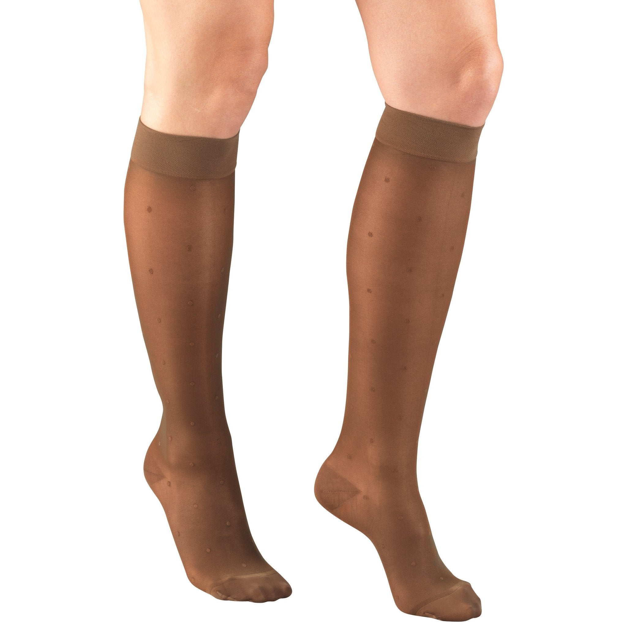 Truform Lites Women's 15-20 mmHg Dot Knee High, Espresso