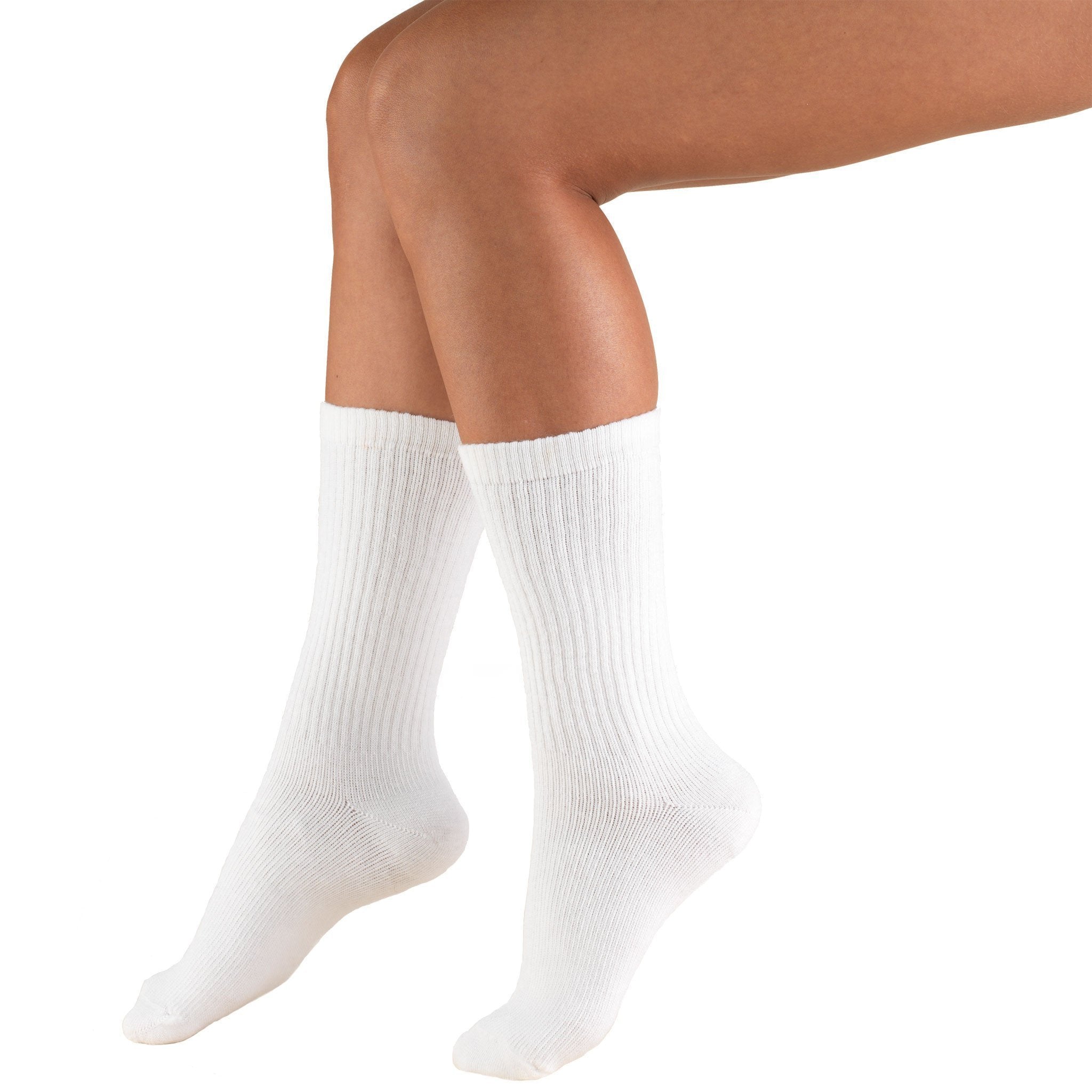 Truform TruSoft 8-15 mmHg Crew Sock, White