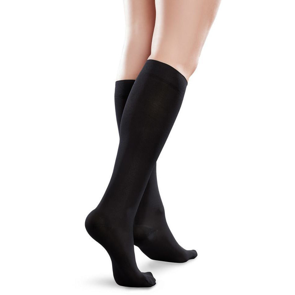 Therafirm Ease Microfiber Women's 15-20 mmHg Knee High, Black