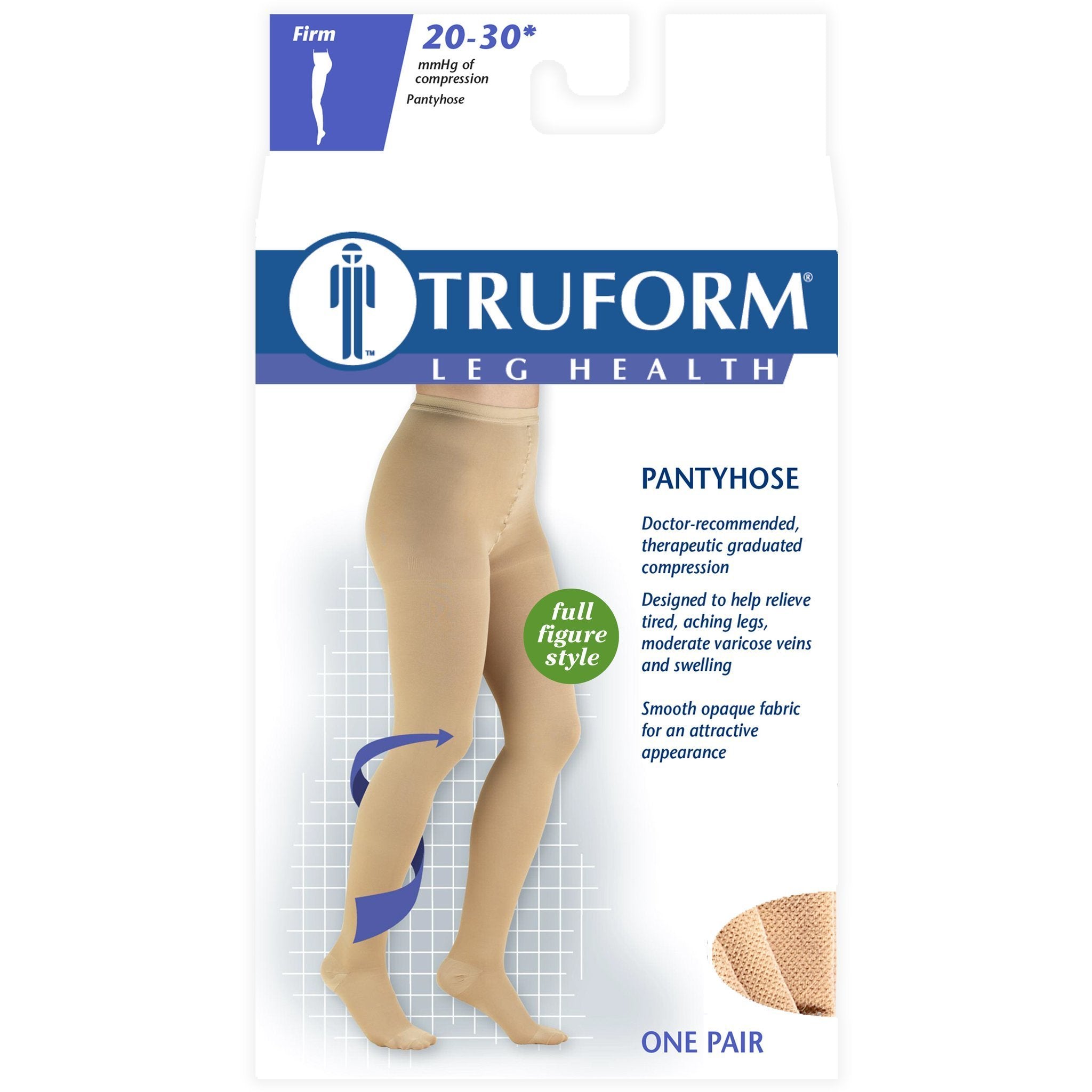 Truform Women's 20-30 mmHg Plus Size Pantyhose