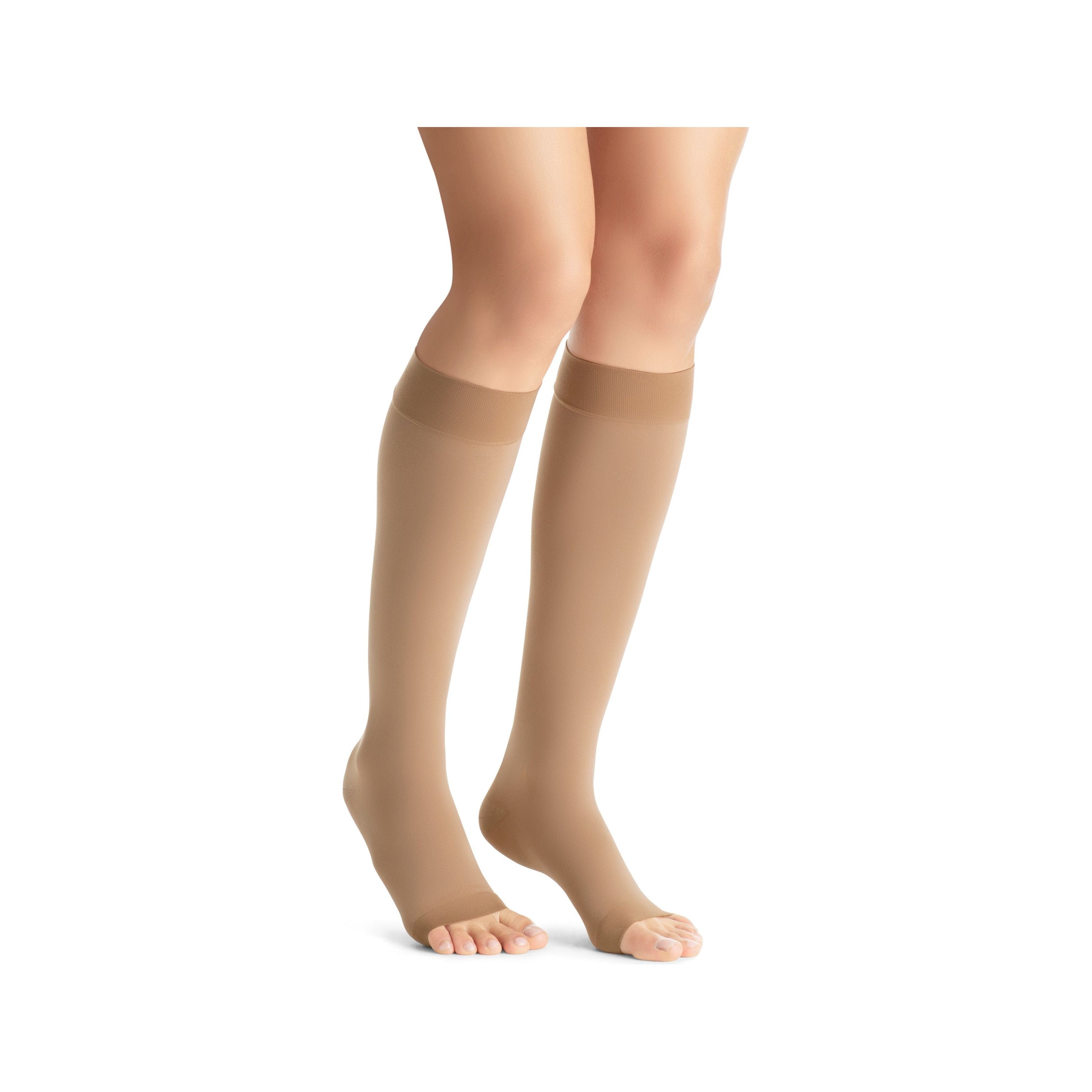 JOBST® Opaque Women's Knee High 15-20 mmHg, Open Toe, Maternity, Caramel