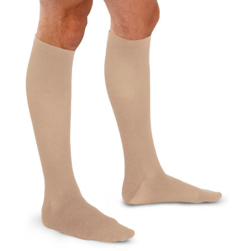 Therafirm Men's 20-30 mmHg Ribbed Knee High, Khaki