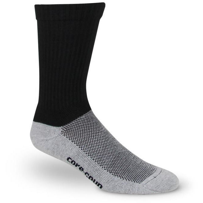 Core-Spun 10-15 mmHg Compression Crew Socks, Black