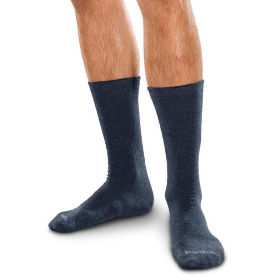 SmartKnit Seamless Diabetic Crew Socks, Navy