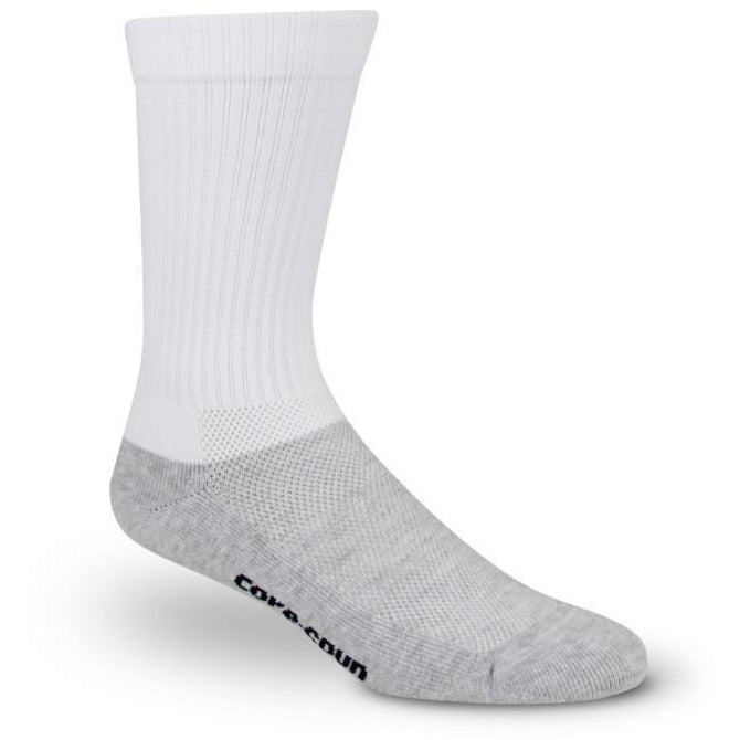 Core-Spun 10-15 mmHg Compression Crew Socks, White