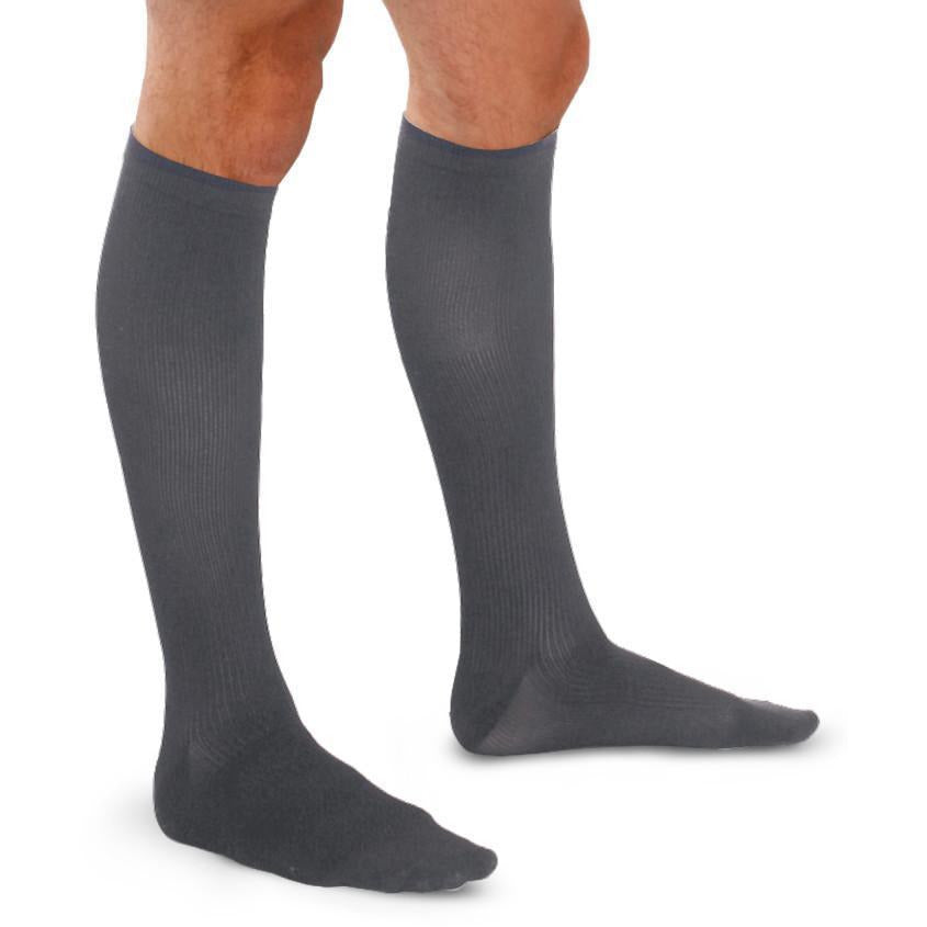 Therafirm Men's 20-30 mmHg Ribbed Knee High, Coal