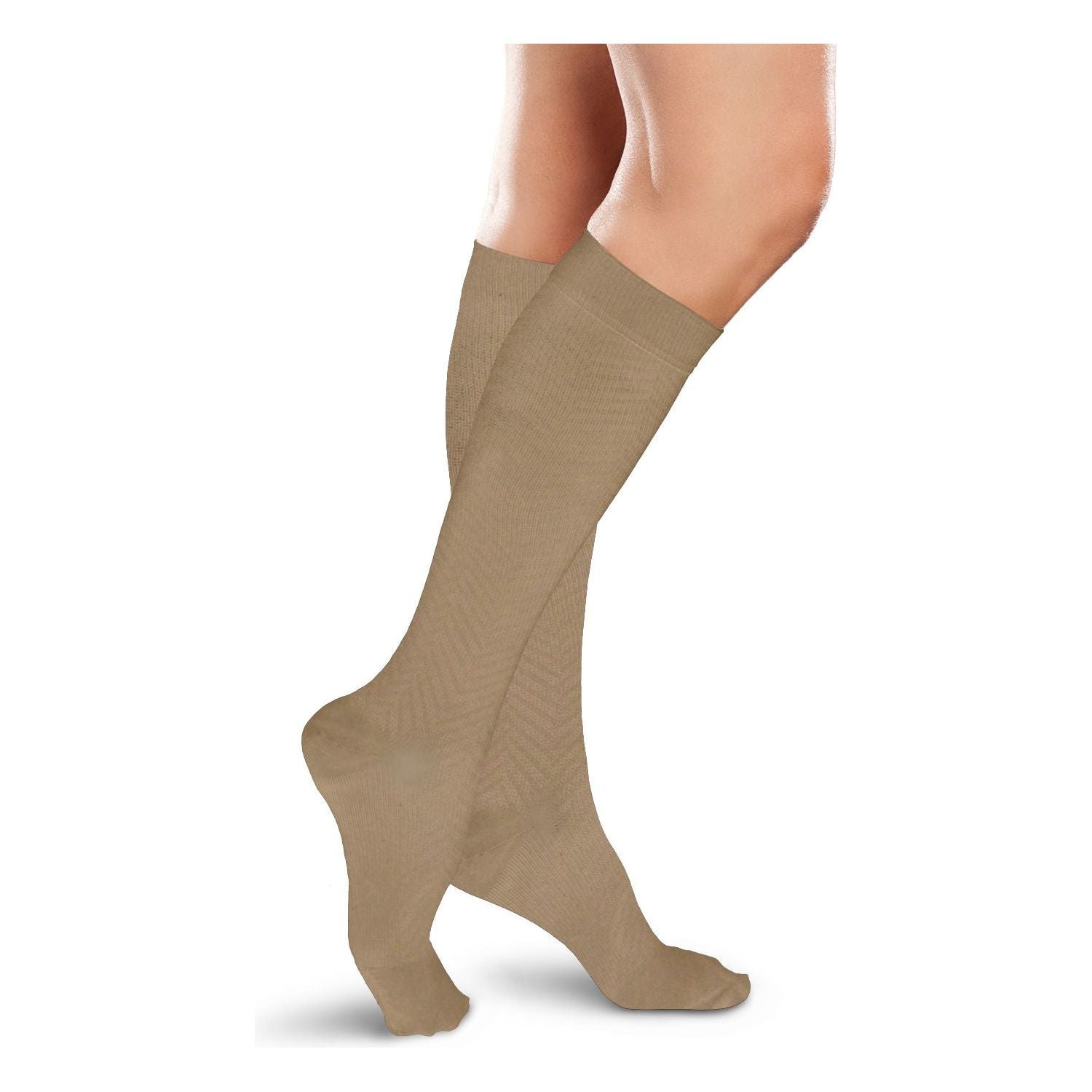 Therafirm Ease Opaque Women's 30-40 mmHg Chevron Knee High, Khaki