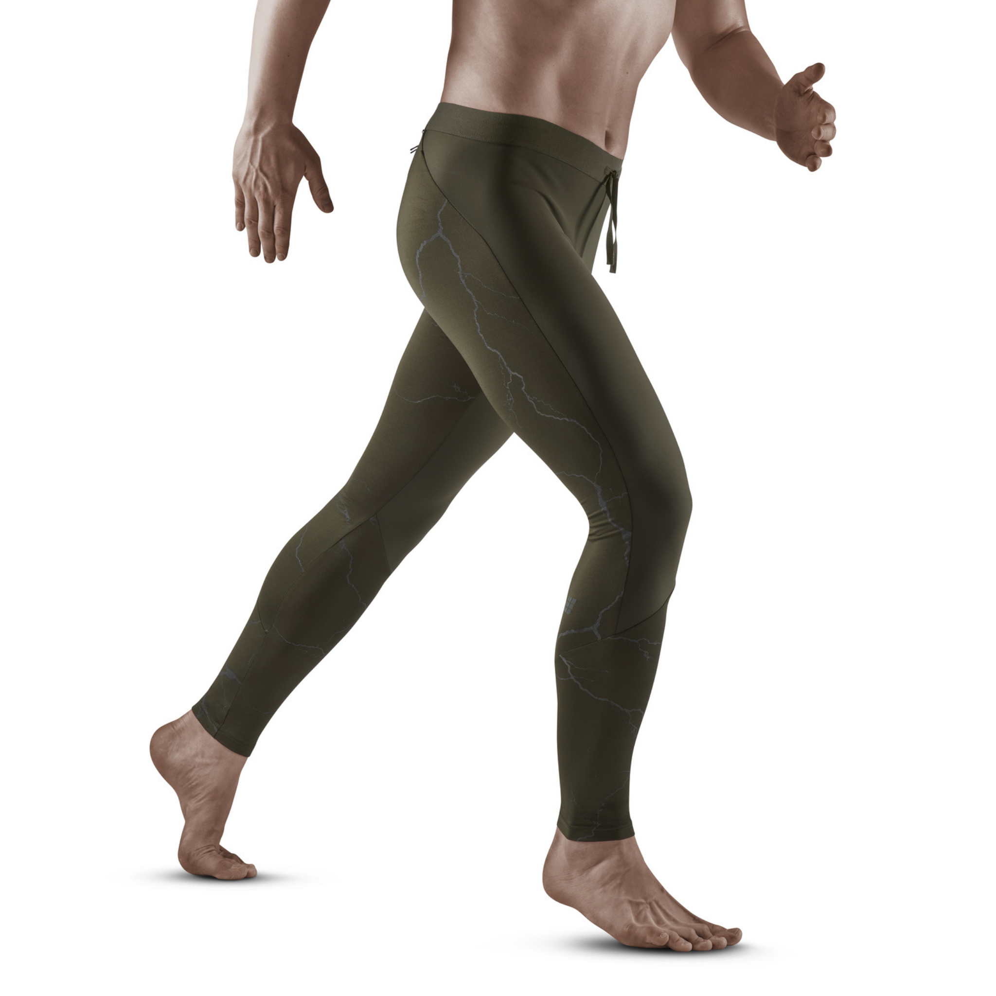 Reflective Tights, Men, Dark Green