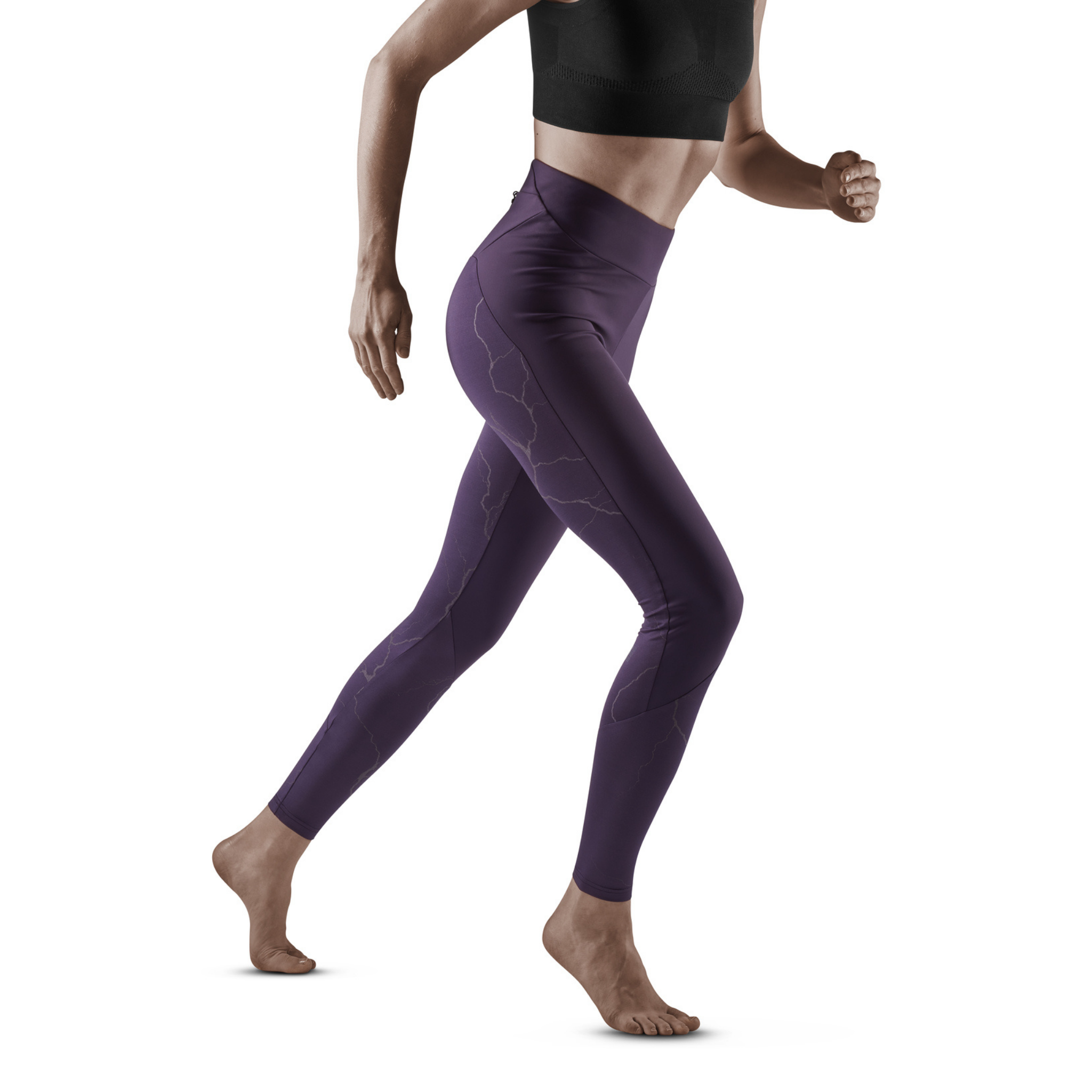 Reflective Tights, Women, Purple