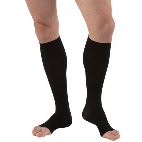 JOBST® forMen 30-40 mmHg OPEN TOE Knee High, Black