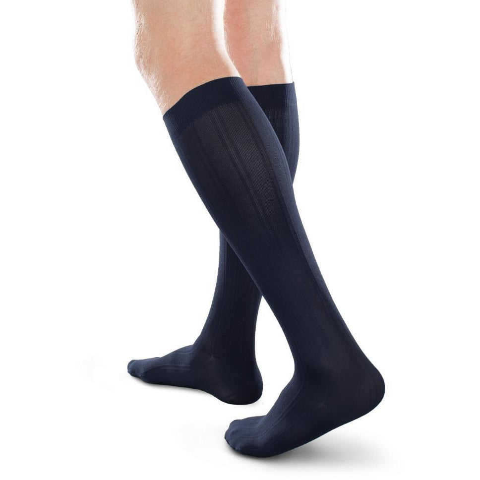 Therafirm Ease Men's 20-30 mmHg Knee High, Navy