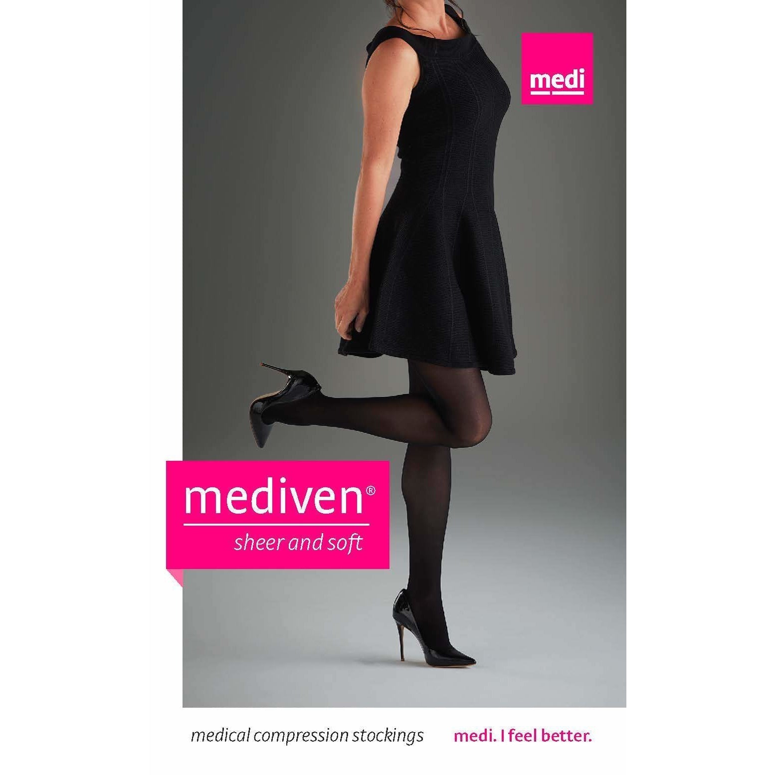 mediven Sheer & Soft - Medias de compresión para mujer, 20-30 mmHg, medias  de compresión con punta cerrada, carbón, estándar IV