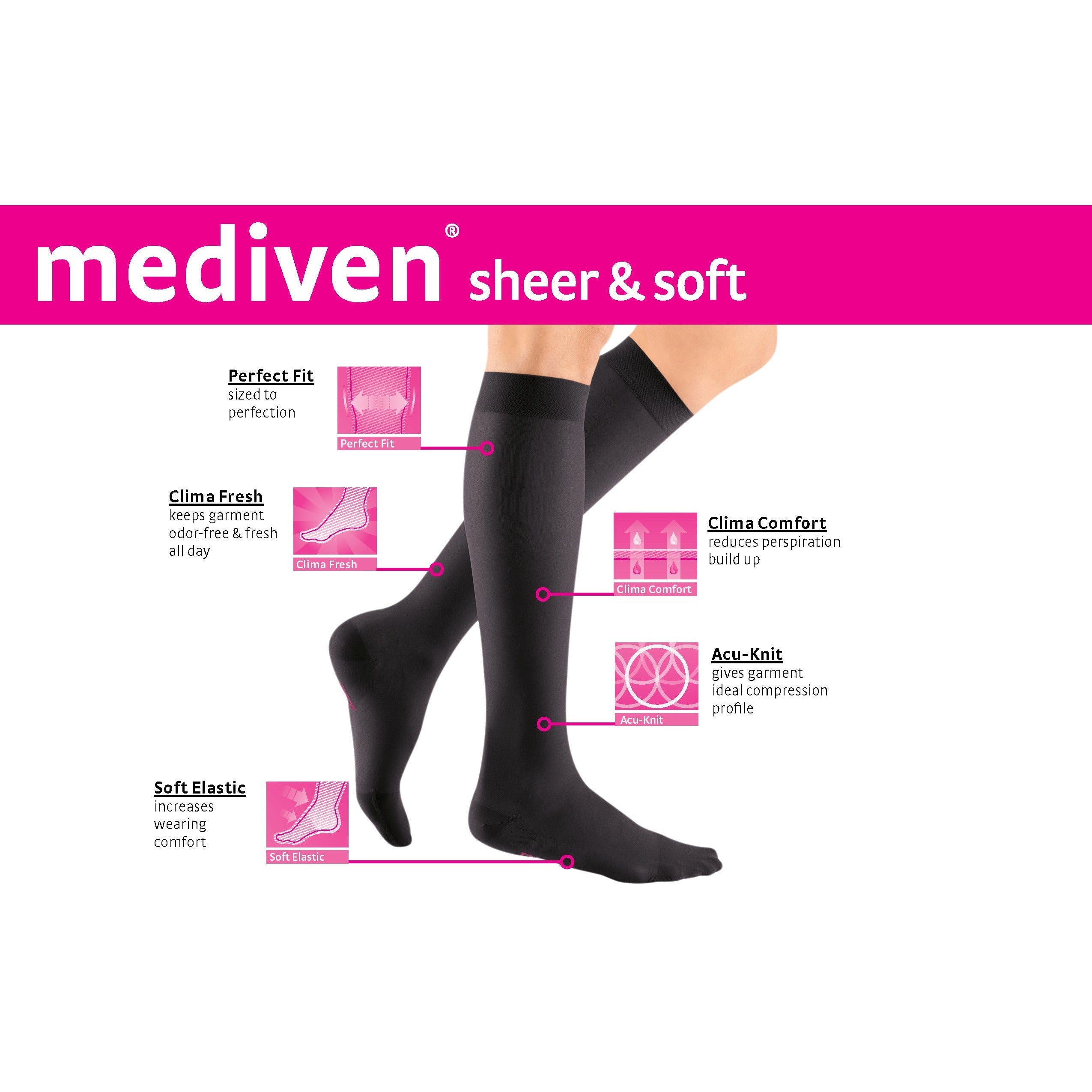 Medi Sheer & Soft Closed Toe Pantyhose - 8-15 mmHg