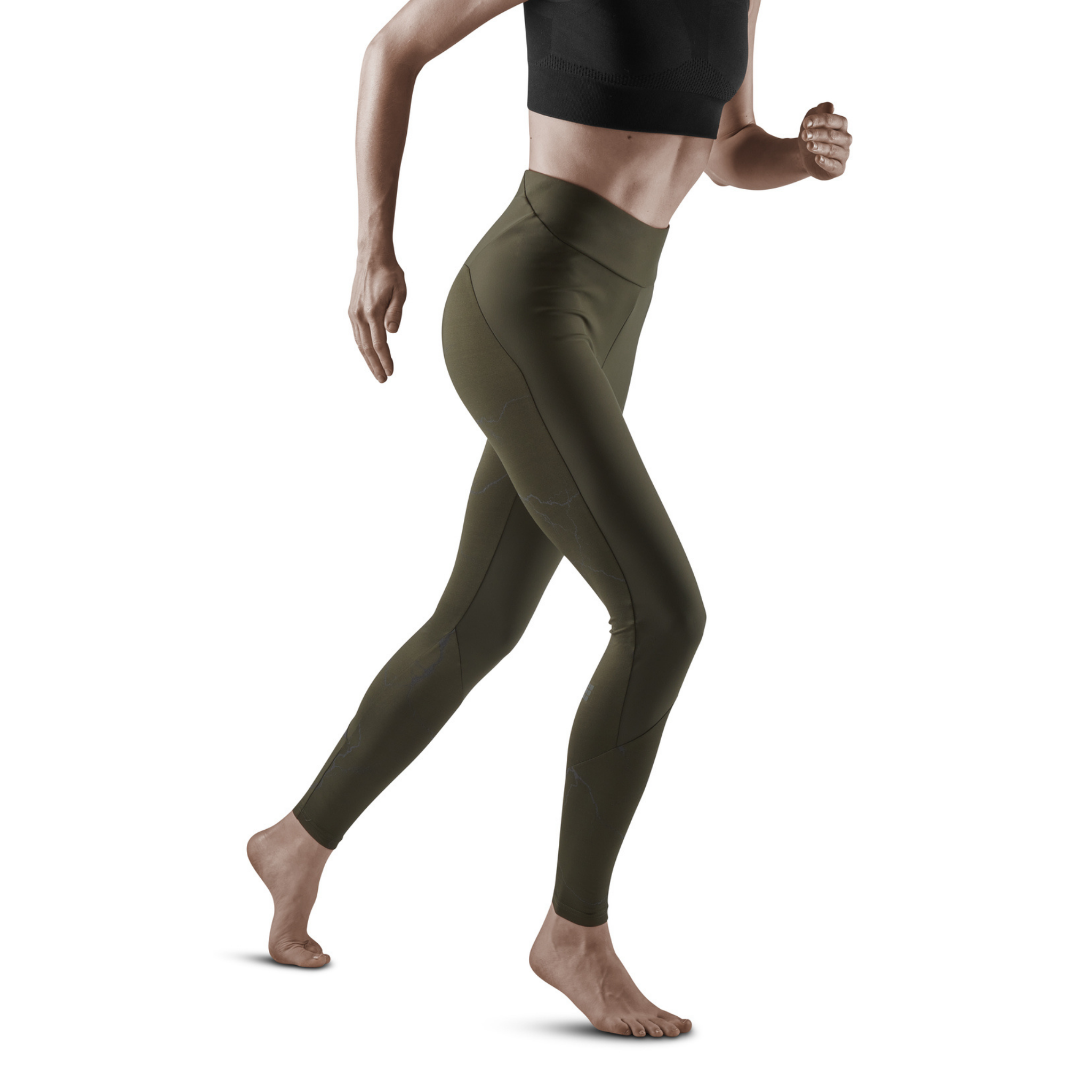 Satina Fleece Lined Leggings High Waist Compression Slimming Warm Opaque  Tights (One Size, Olive) 