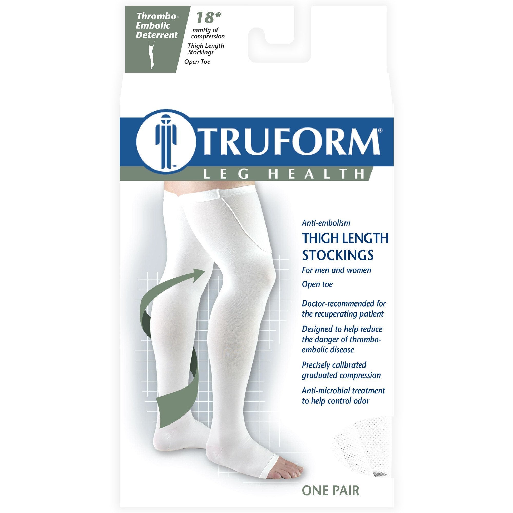 Truform Classic Medical Thigh High Open Toe Compression Socks - 20